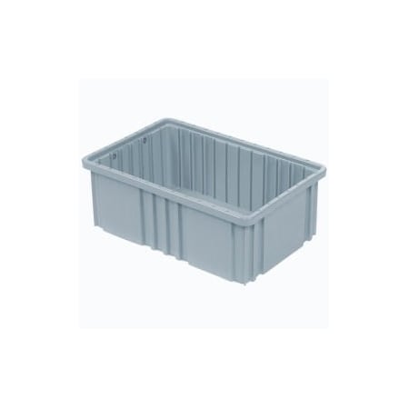 Quantum Storage Systems GEC 153; Plastic Dividable Grid Container - DG92060, 16-1/2L x 10-7/8W x 6H, Gray, PK8 DG92060GY